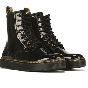 Dr. Martens Zavala black patent leather womens US 8 mens 7 EU 39 combat boot